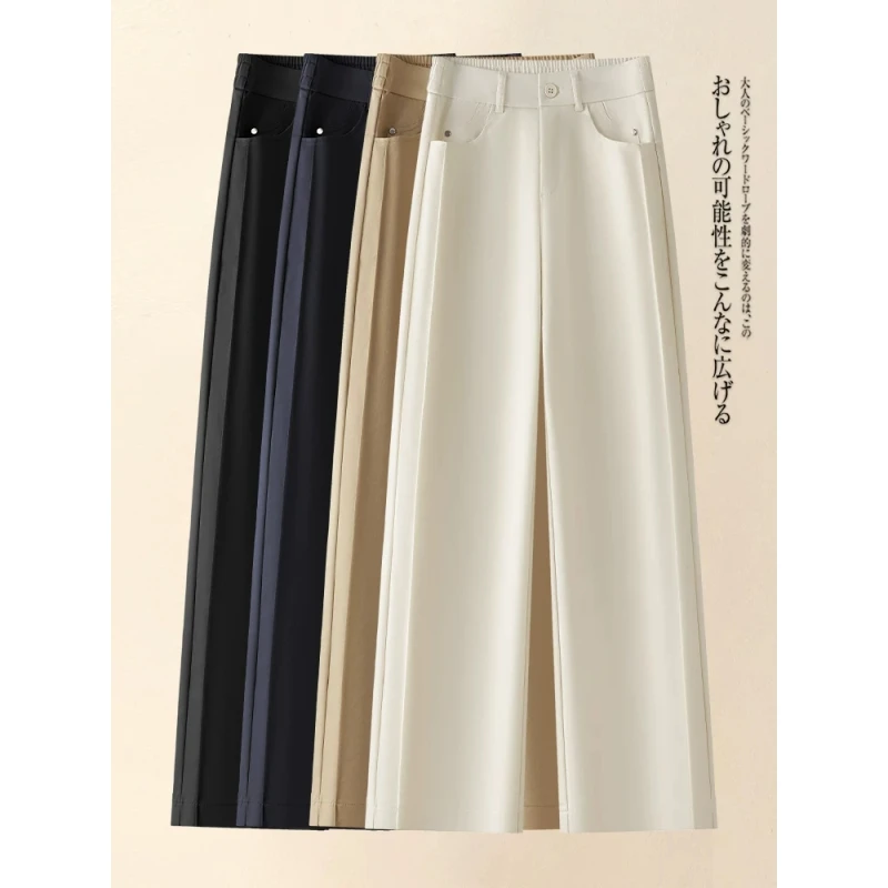 西装阔腿裤女春夏2025新款高级感宽松垂感百搭中年妈妈直筒休闲裤