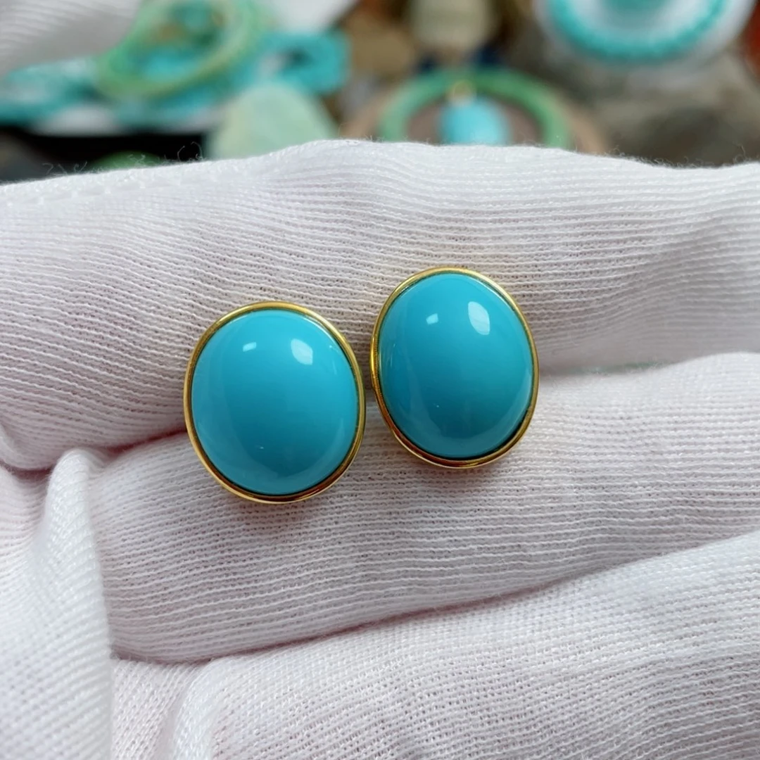 绿松石珠宝奇石18K金镶嵌