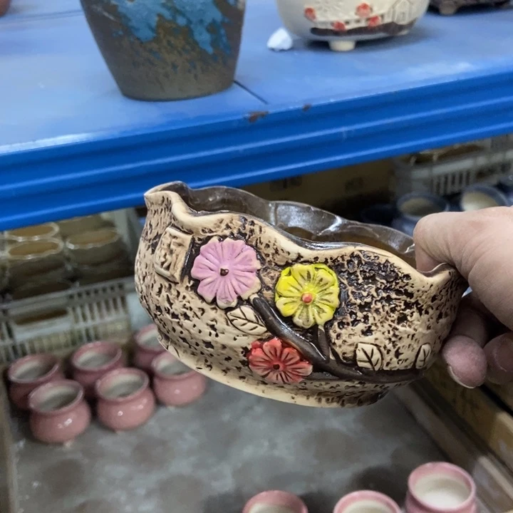 陶瓷花盆单场满9.9发13.5*6.5