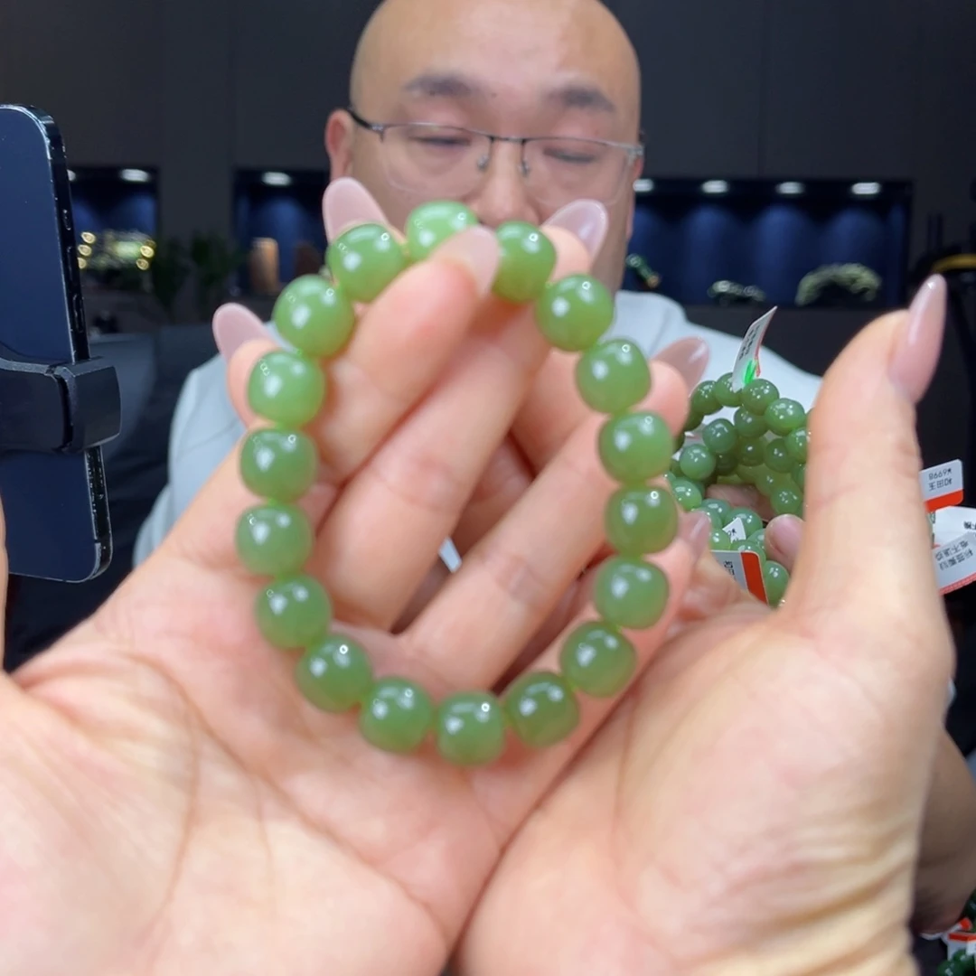 未镶嵌手串和田玉天然和田玉新疆若羌青黄口料12