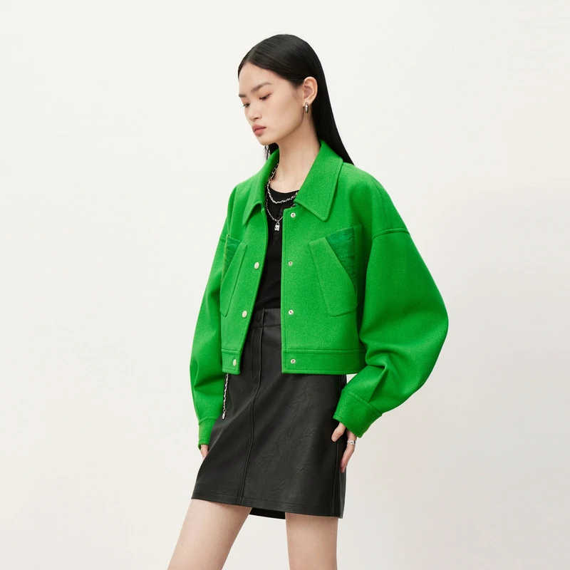 【商场同款】HPLY荷比俪春新款毛呢休闲夹克外套HYD36520269