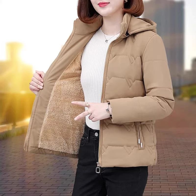 短款爆款棉衣棉服女冬季2025年新款加绒加厚冬装中年妈妈棉袄外套
