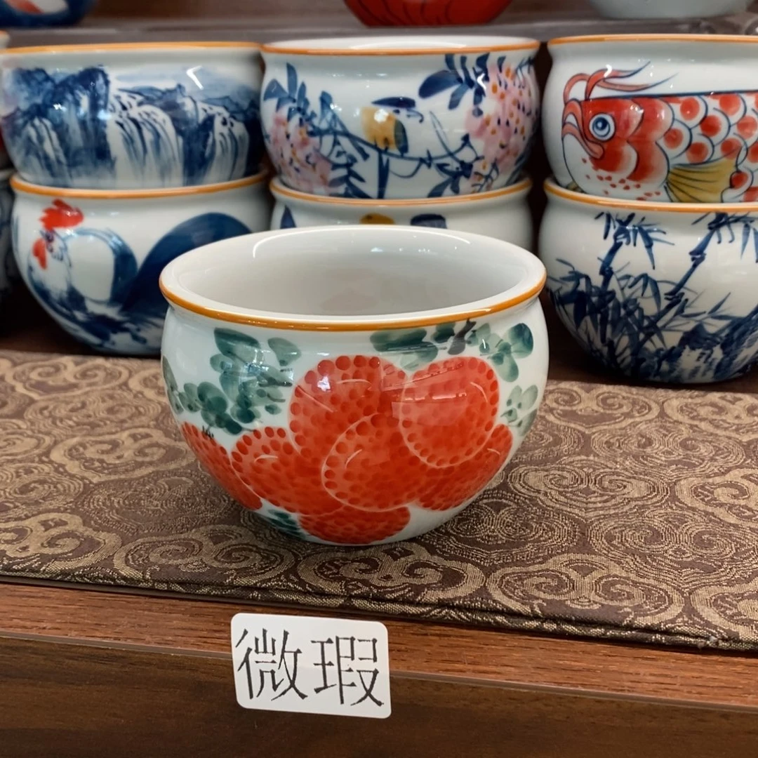 釉下彩老陶泥手工绘制