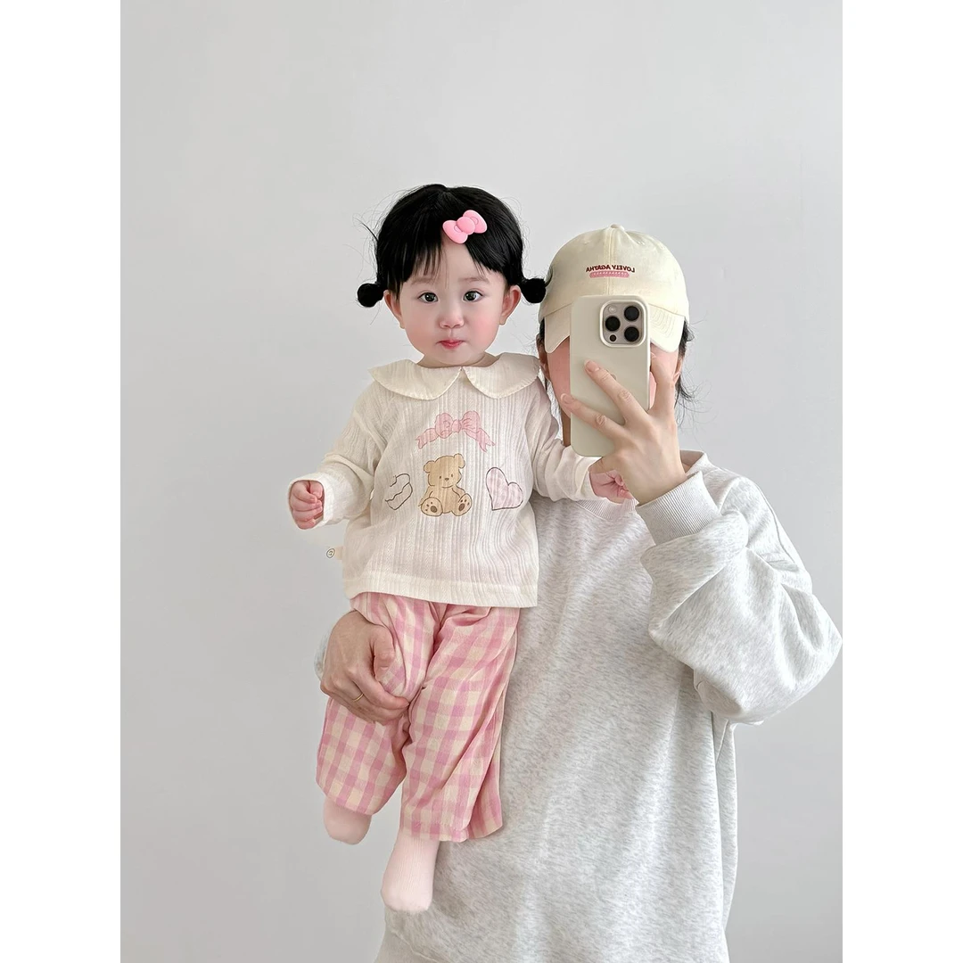 宝宝套装春秋款甜美上衣洋气裤子婴儿春季衣服超萌春装可爱外出服