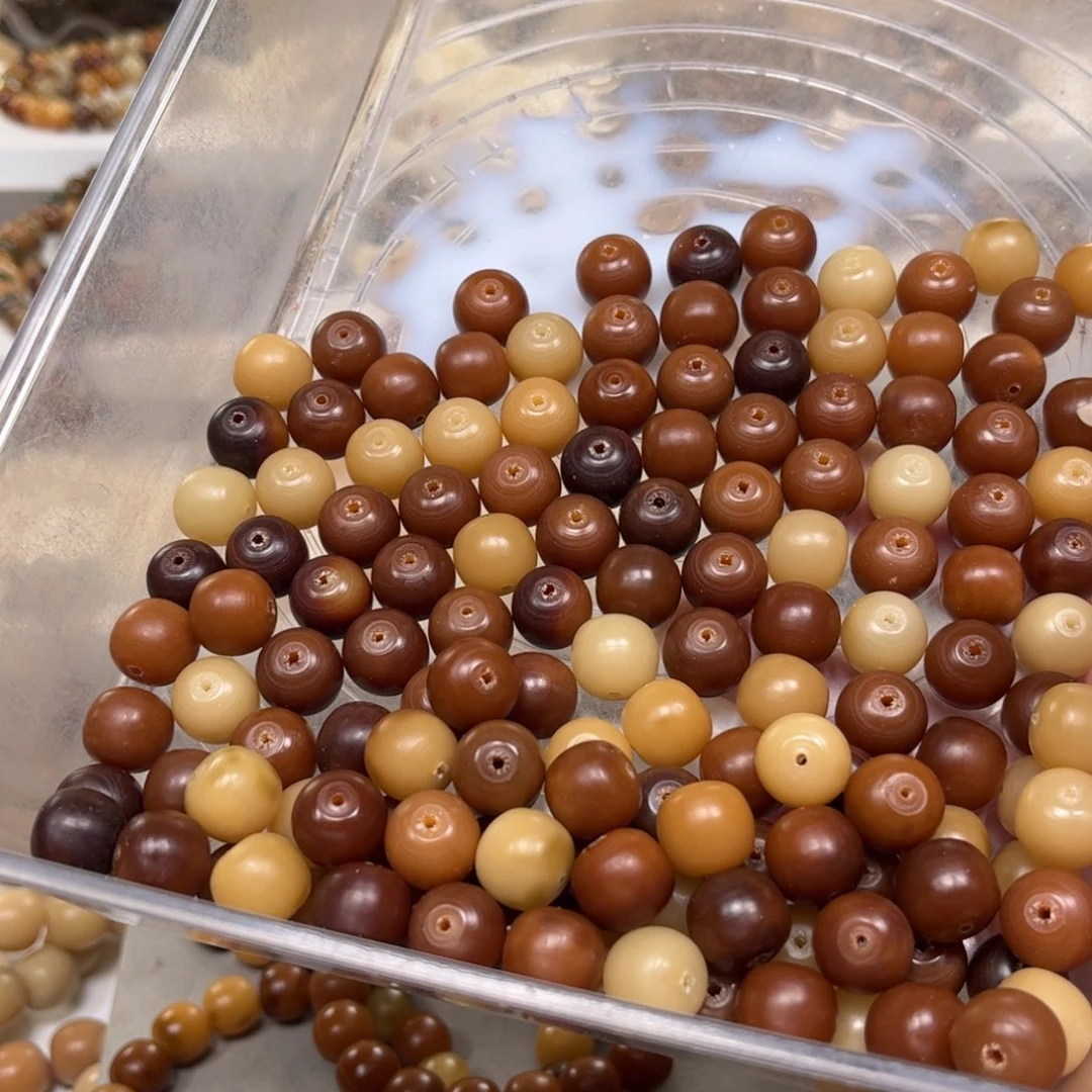 白玉菩提吊坠干磨散珠36颗