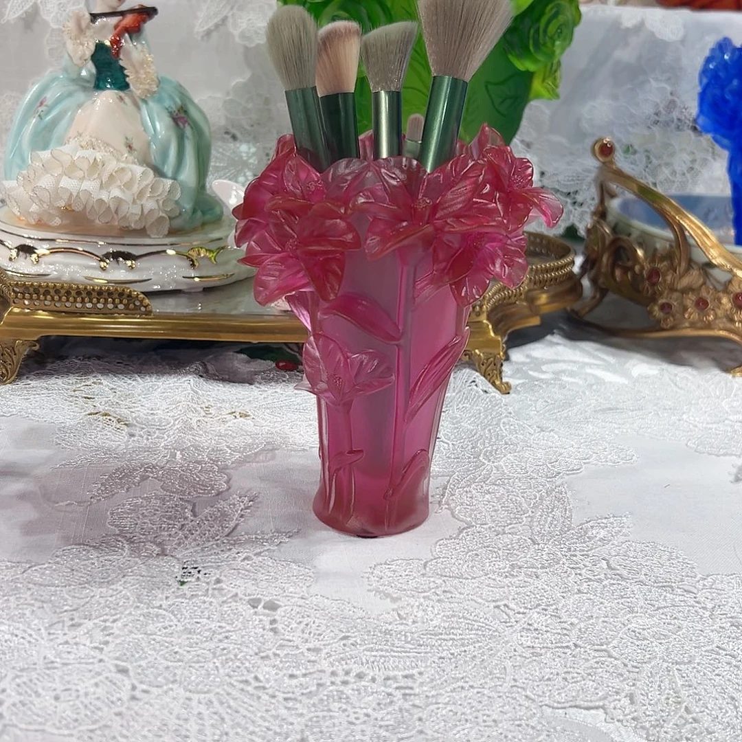 陶瓷QAA409金红紫薇花瓶