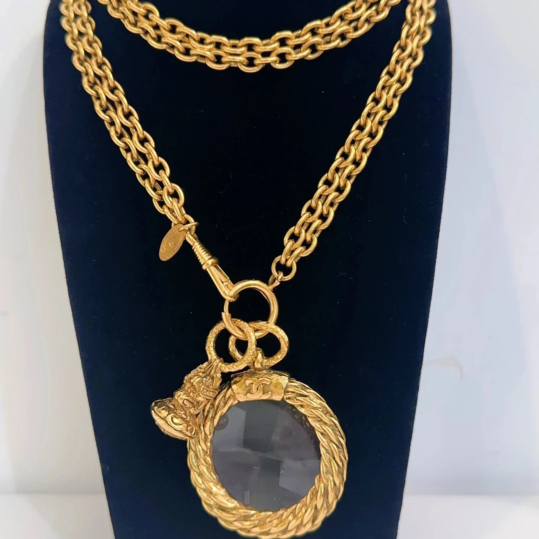 95新 Chanel/香奈儿 Chanel vintage香奈儿中古印章放大镜项链