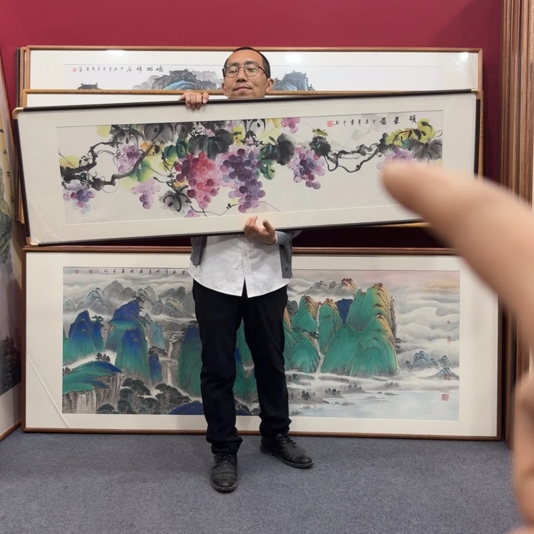 国画带框绘画160/45尺寸