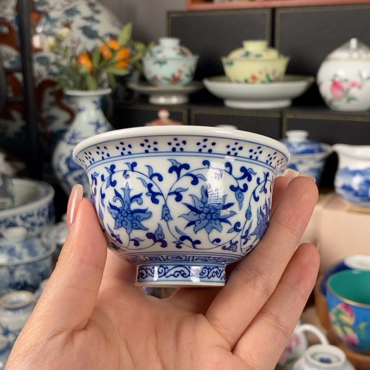 杯折葵非器缠枝莲小压手