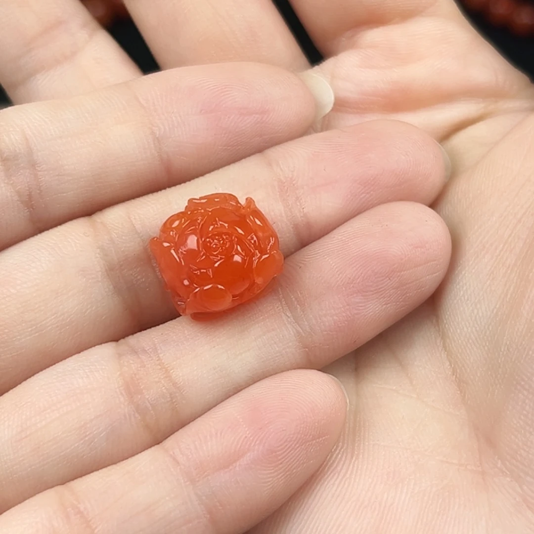 南红玛瑙未镶嵌珠宝奇石涵*牡丹花