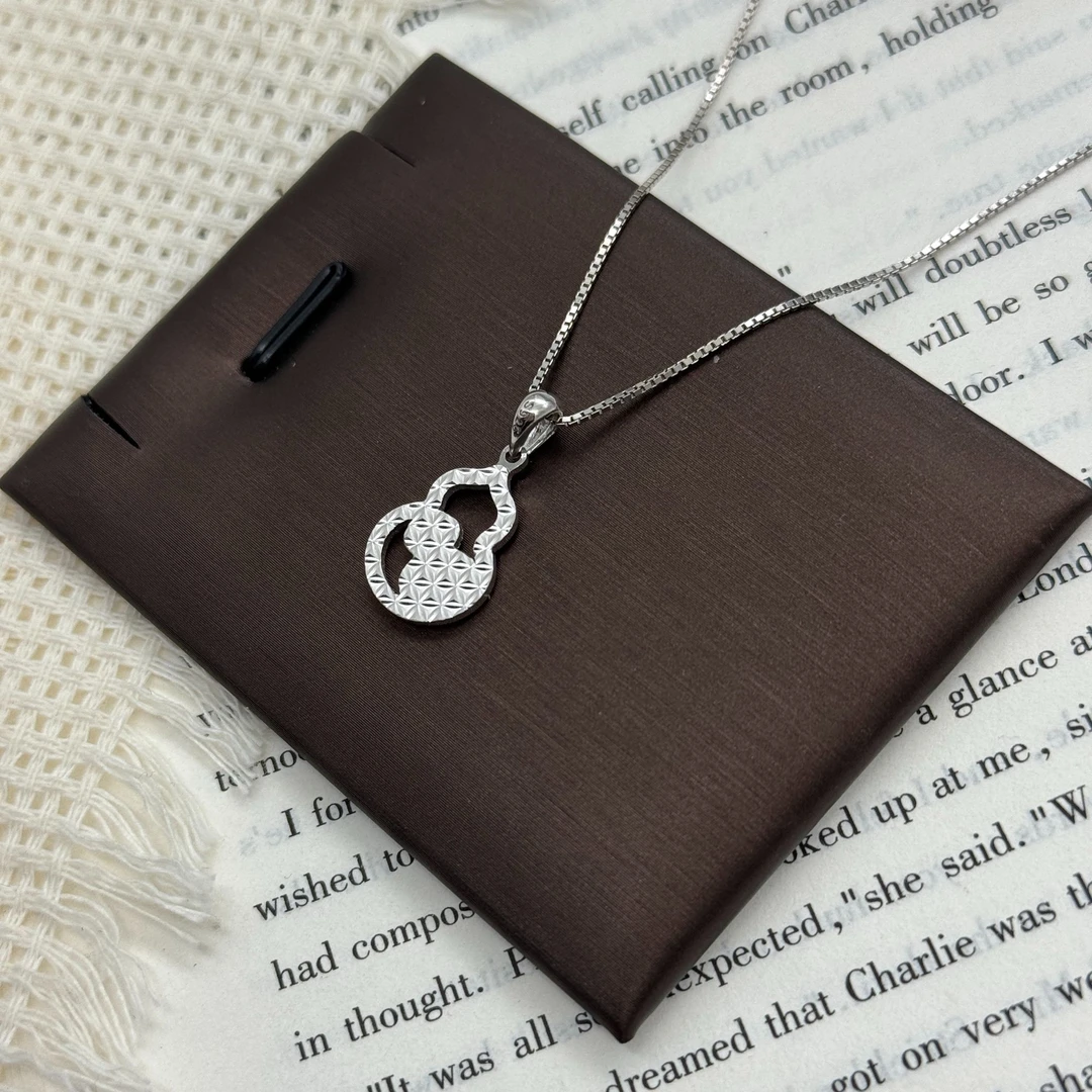 坠链均925银 纯银镂空葫芦吊坠项链