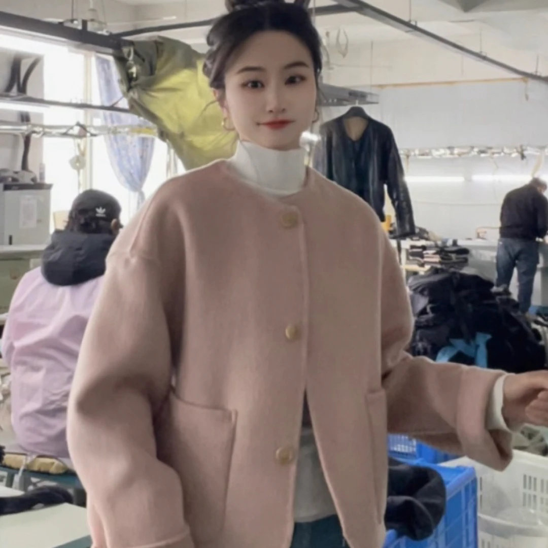 2025新款韩版双面棉羊毛简约时闪（双面）