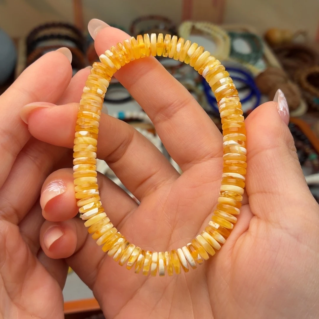 蜜蜡未镶嵌手串7.7mm