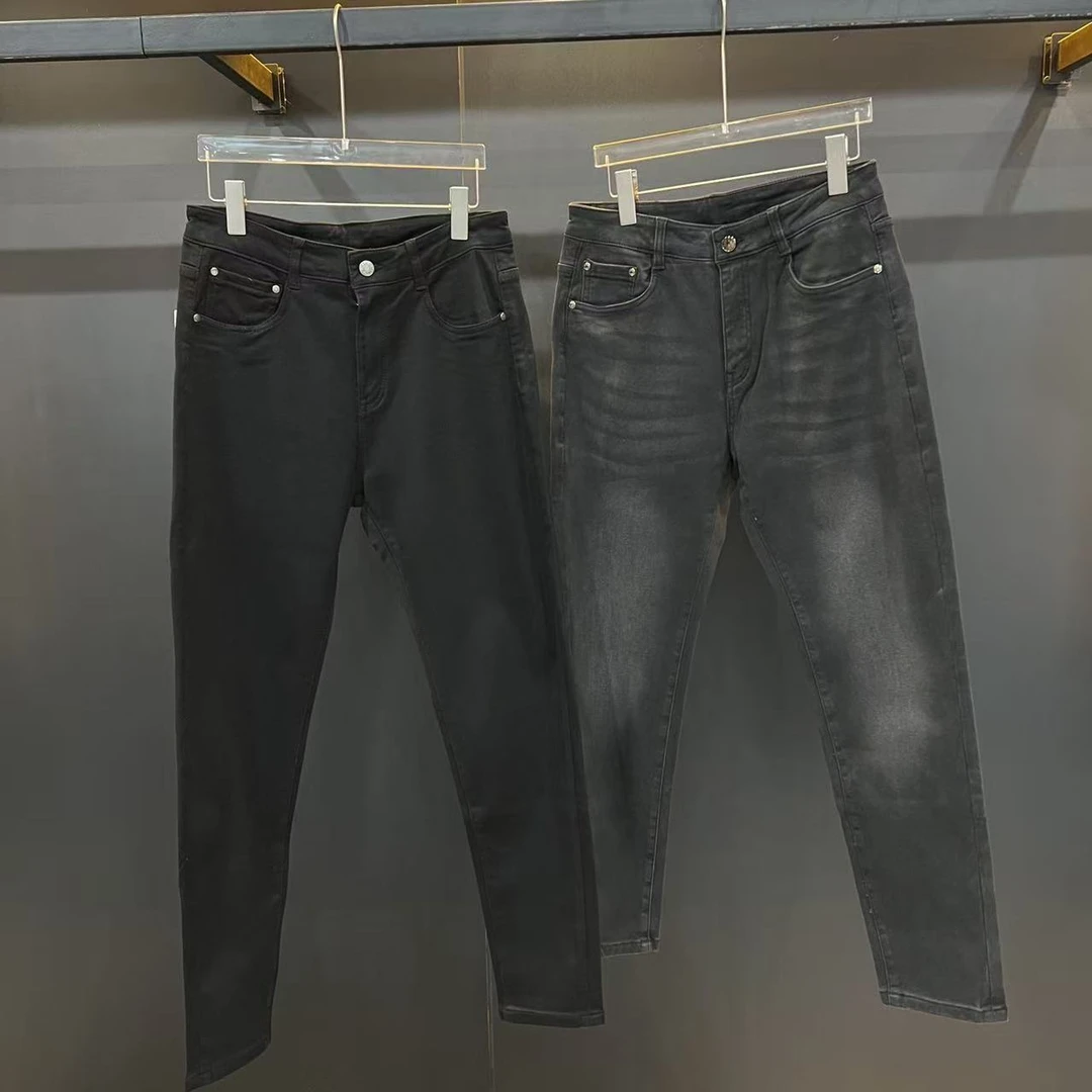 8916男士高品质秋冬新款小标黑灰两色牛仔裤
