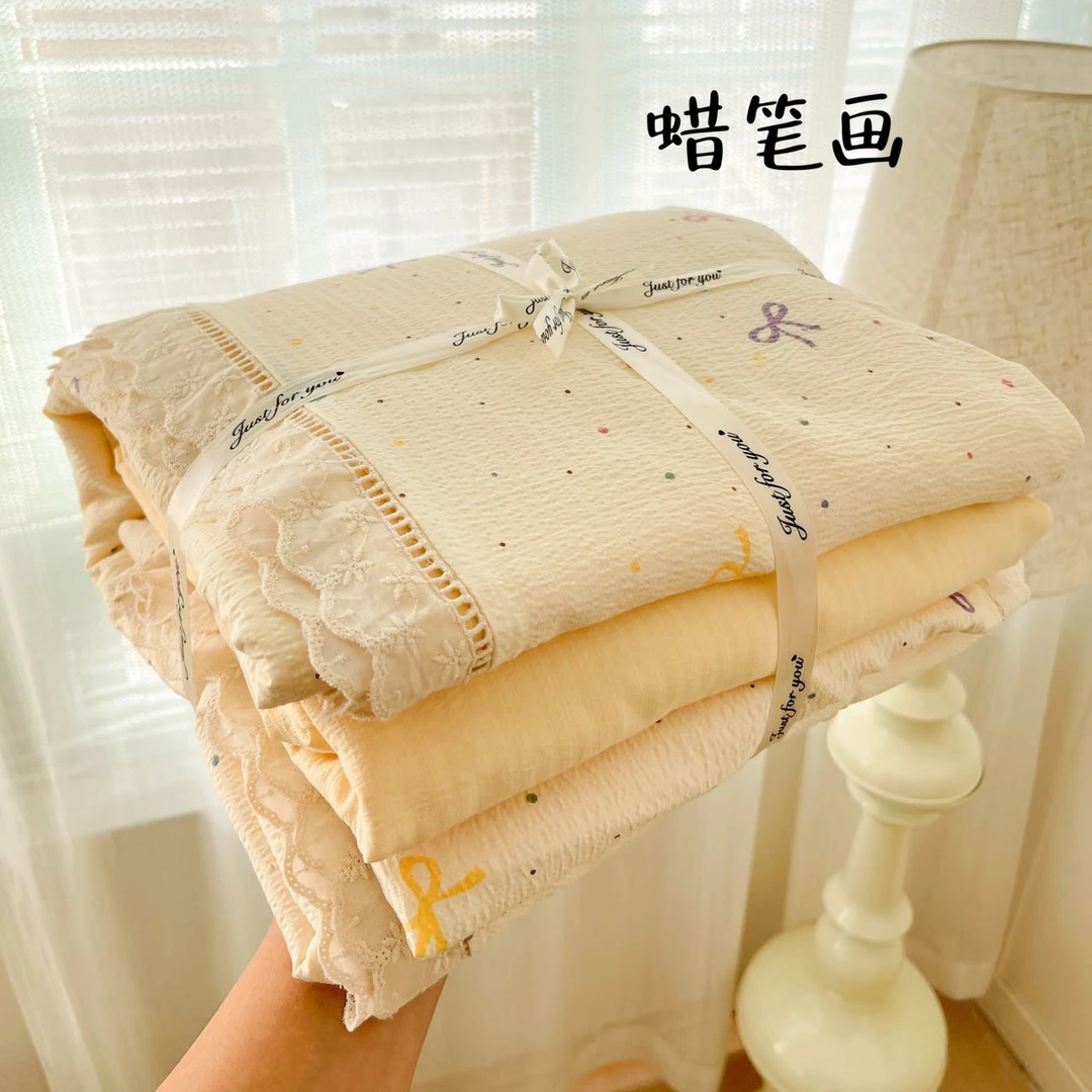 A类云感 木棉皱皱 双层纱四件套