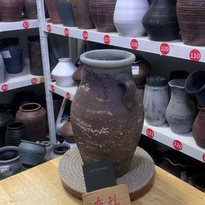 【闪购商品】红陶粗糙盆默认打孔高30口12