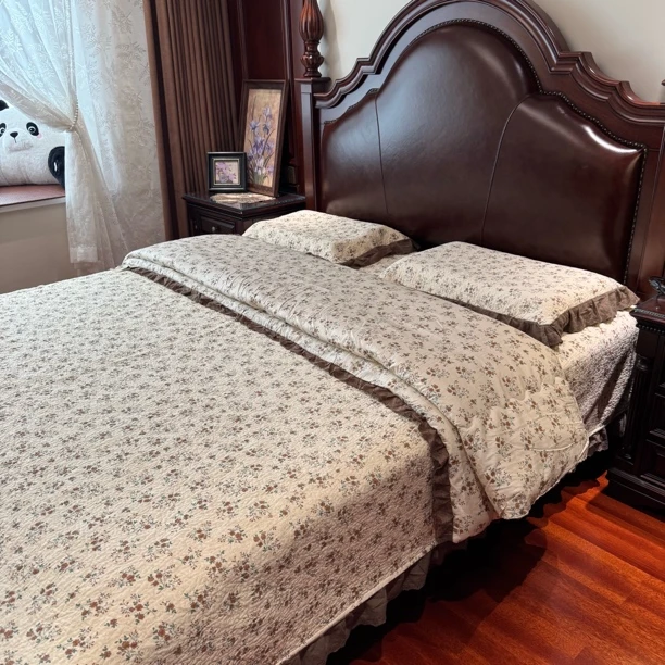 小茹家居 2025年新款纯棉花边款韩系床盖四件套