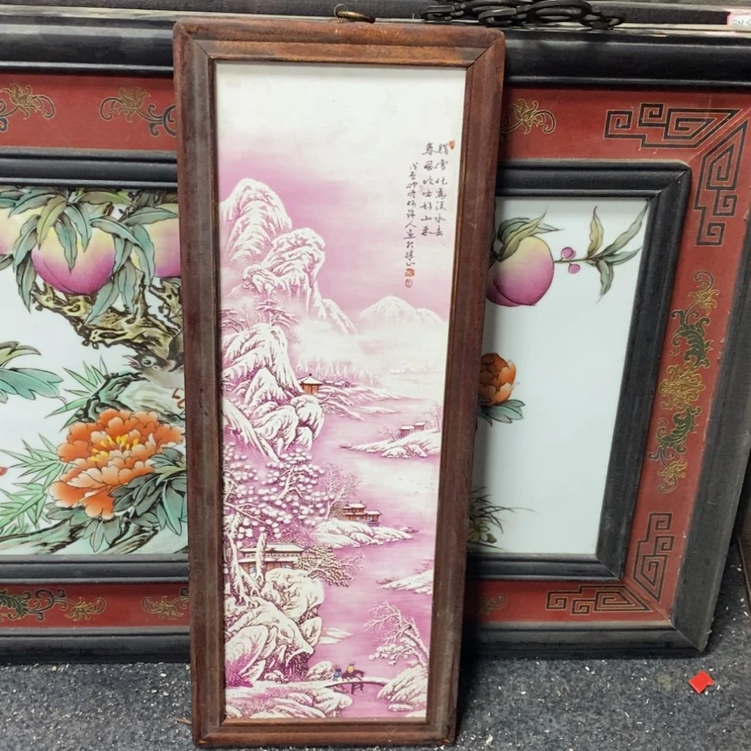 瓷片55*21 景德镇瓷板画柴窑烧制