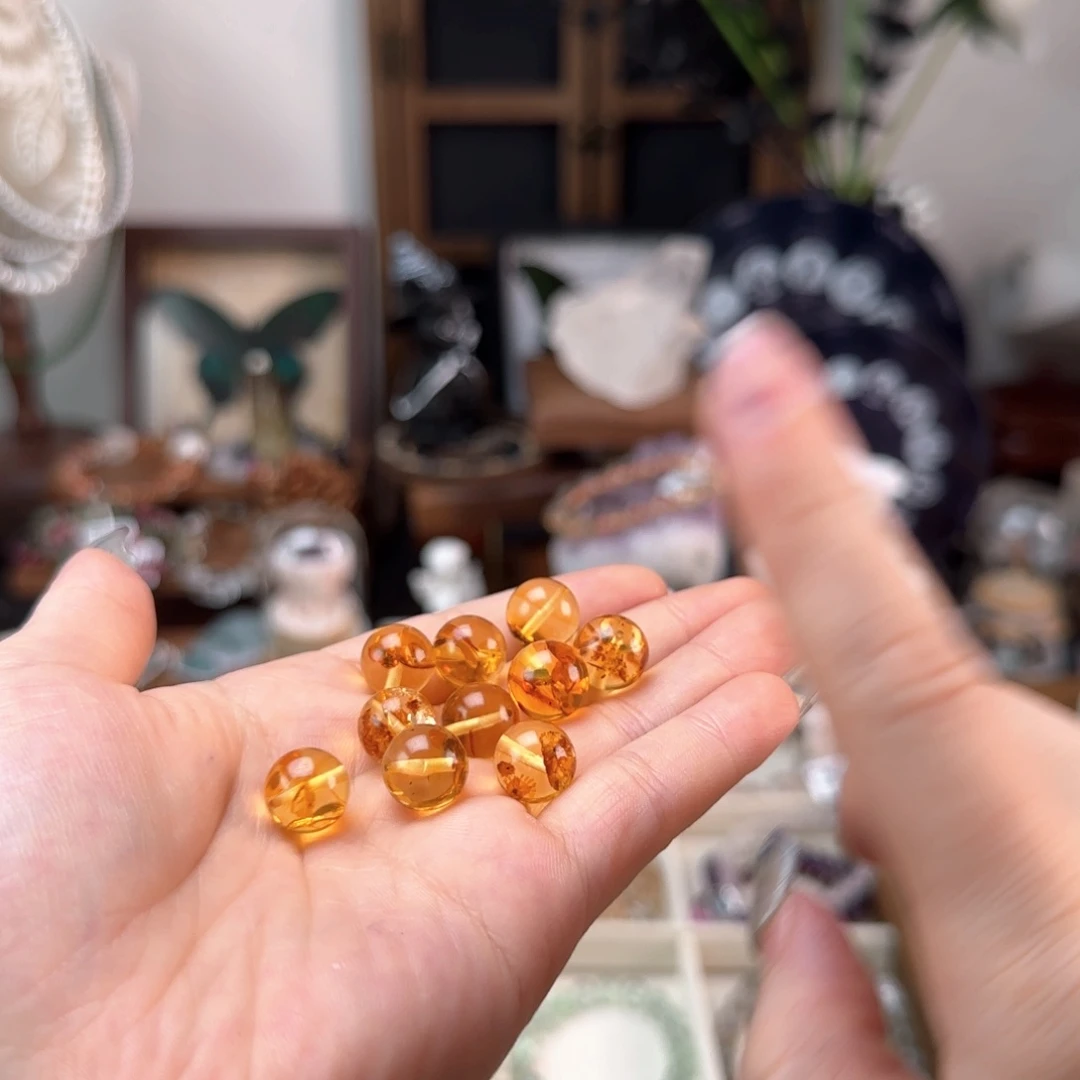 未镶嵌吊坠(不含链)琥珀花珀单颗吊坠卡10+（多样性发起一）