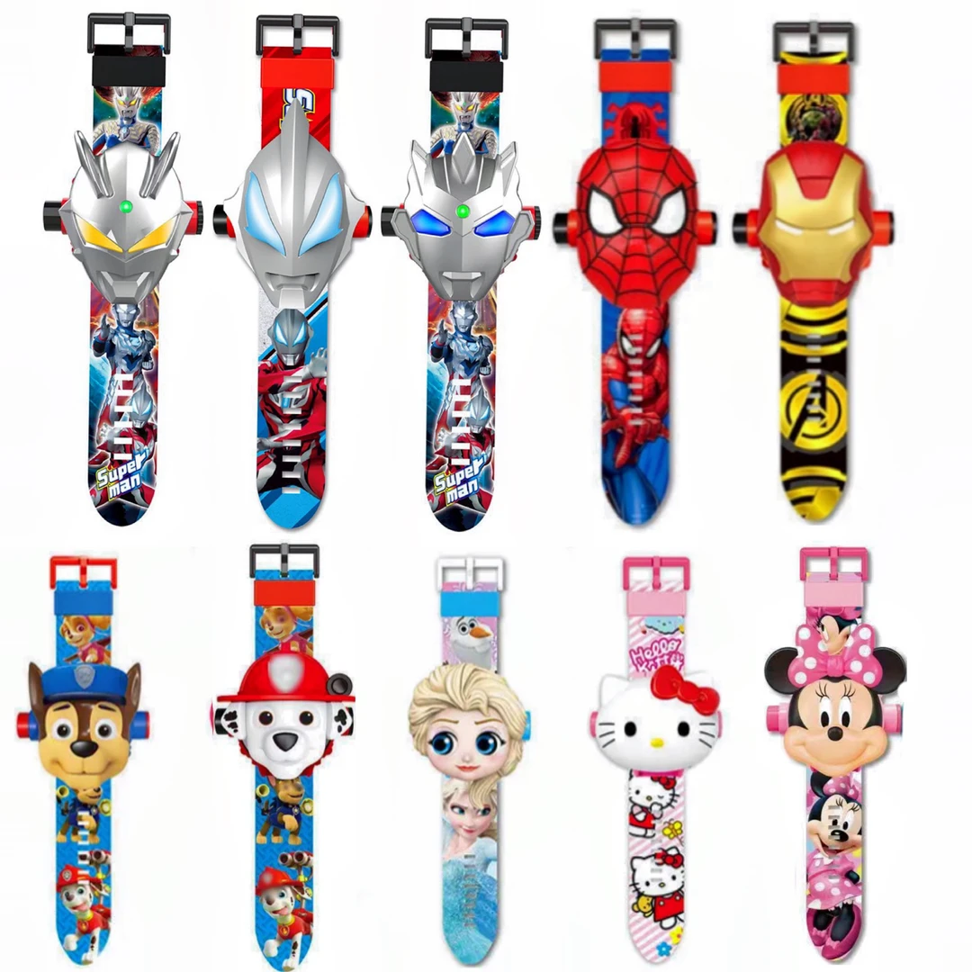 投影手表艾莎迪加赛罗生日礼物儿女发光卡通玩具爆款儿童新款试男