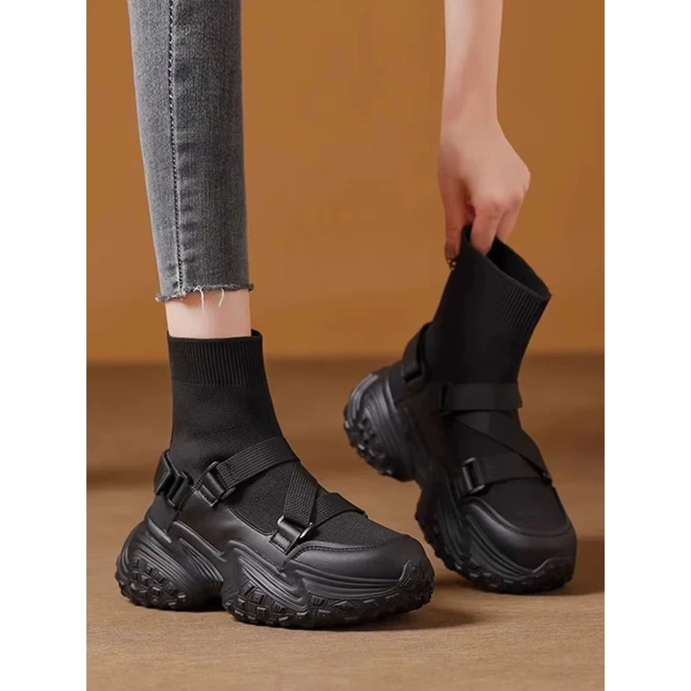 秋冬新款韩版通勤瘦瘦简约粗跟裸靴短靴501-2(不加绒)