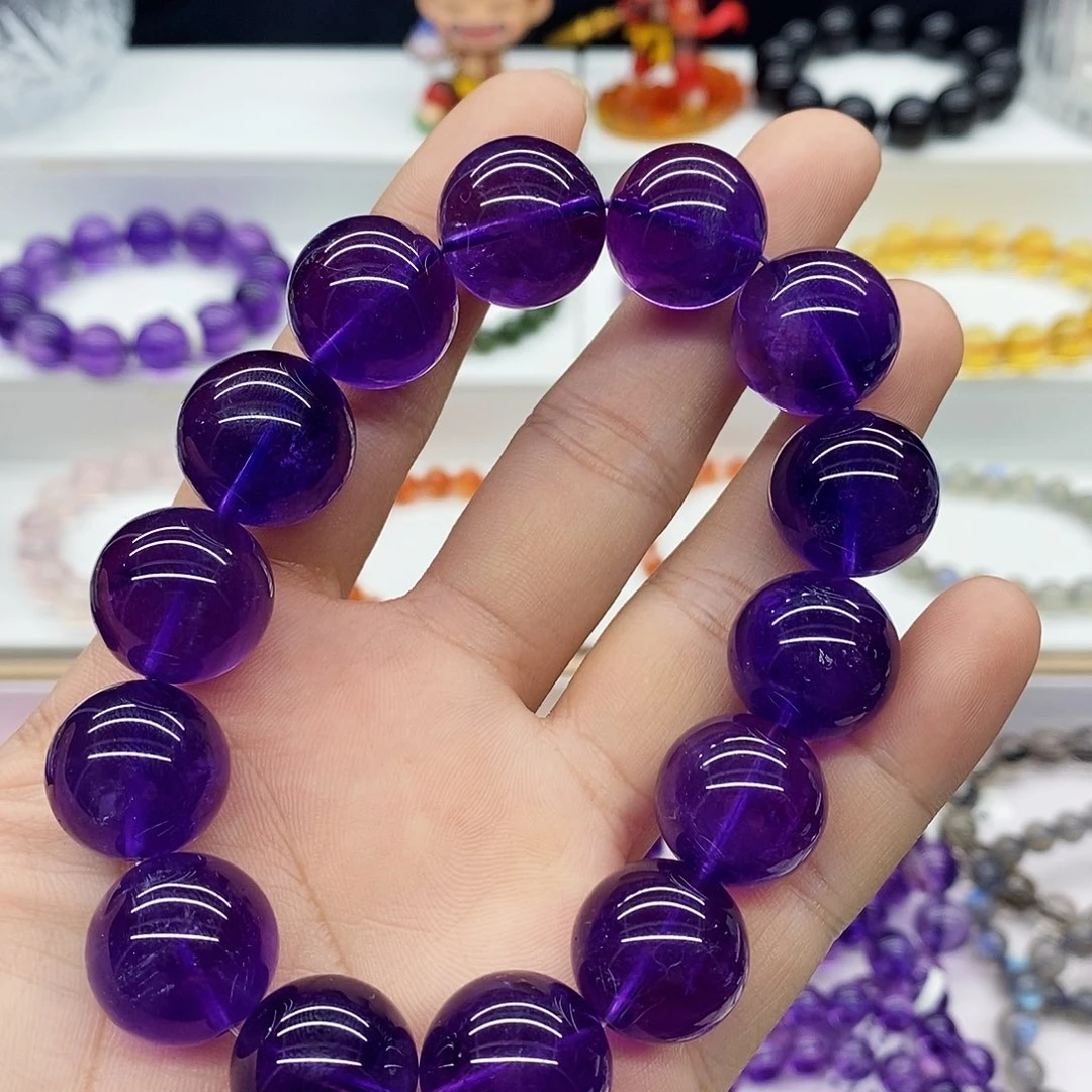 水晶未镶嵌手串紫水晶17.5