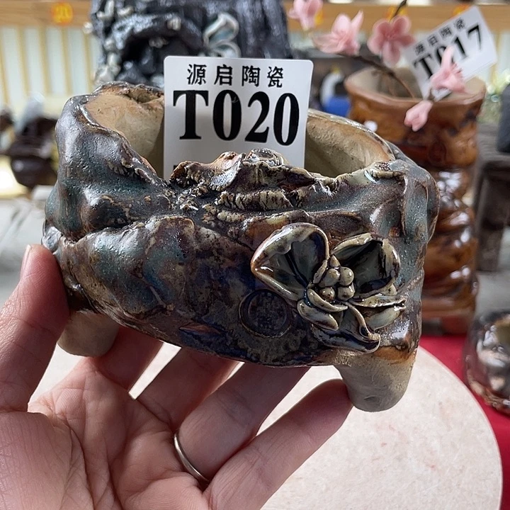 紫砂花盆景德镇陶瓷020瑕疵