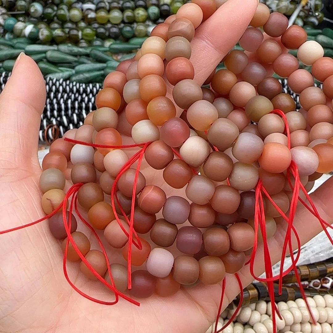 玛瑙/玉髓合金珠宝半成品南红哑光单圈8mm一条