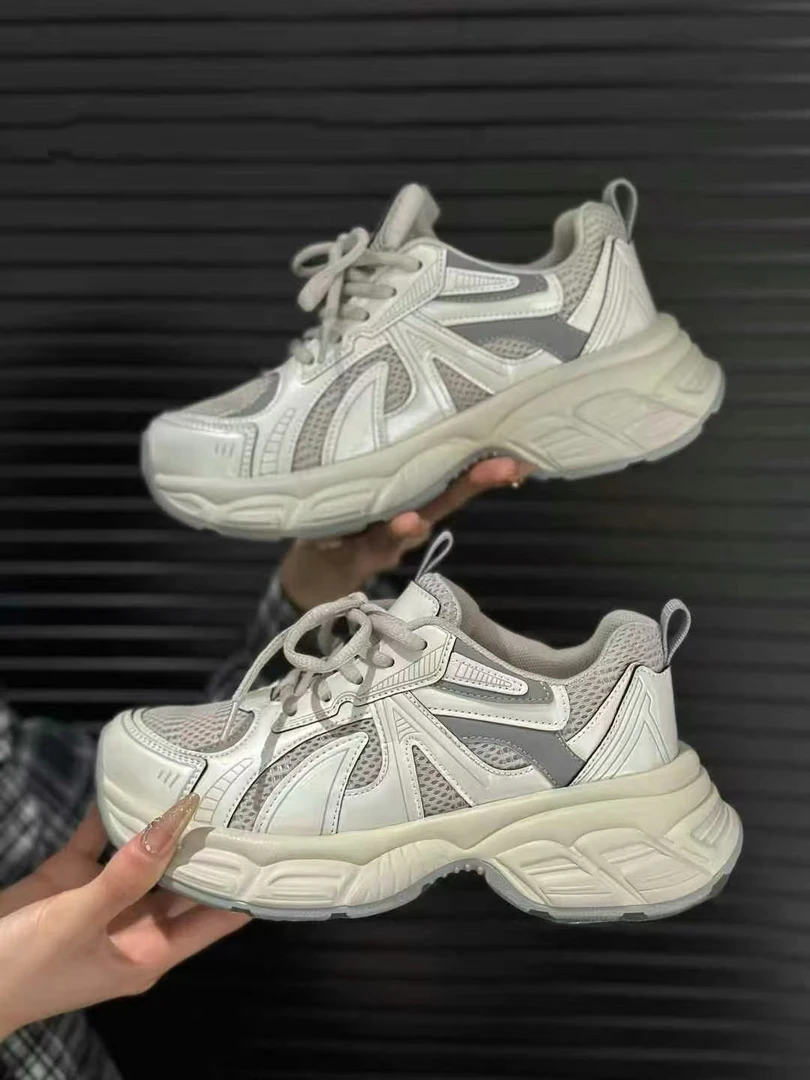 【灰香槟】网面透气百搭潮运动老爹鞋