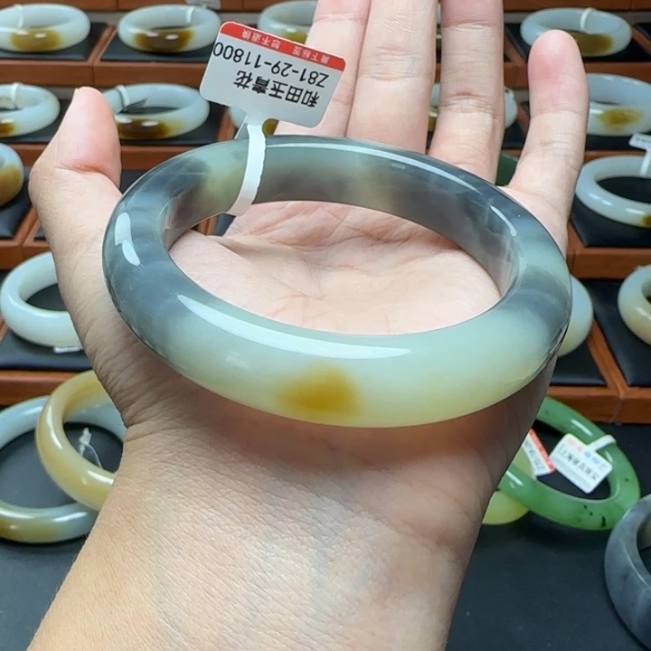 未镶嵌手镯和田玉新疆若羌三色青花带糖特色