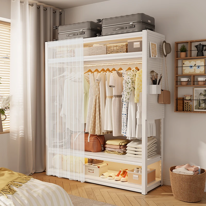 货架衣柜衣帽架家用卧室置物架洞洞板组装落地开放式挂衣橱收纳层