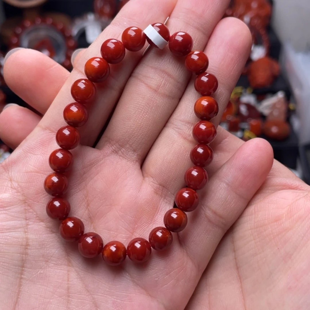 【闪购商品】未镶嵌7mm收藏级双色手串南红玛瑙