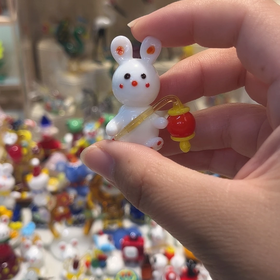 手工艺品琉璃灯笼兔子