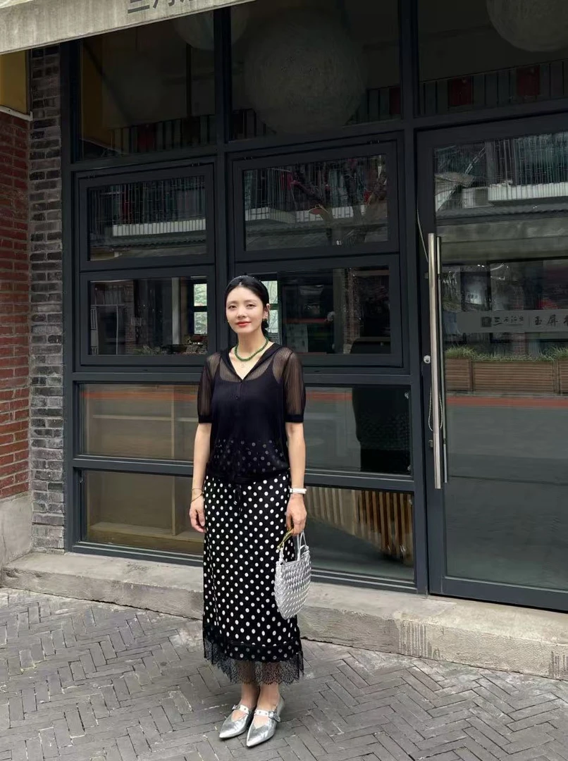 俪妍【LIVELY.YAN】25夏季新款波点半裙25441时尚百搭