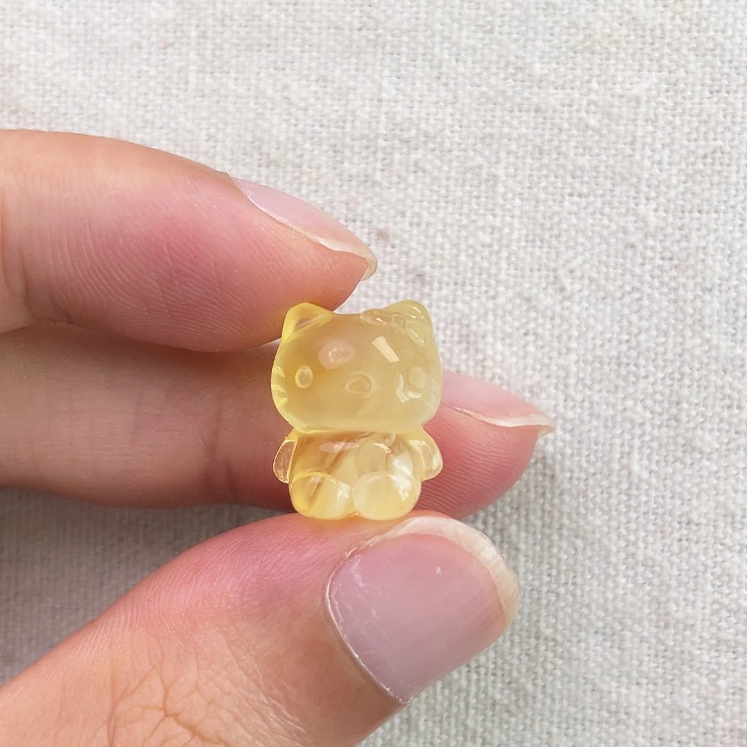 琥珀未镶嵌珠宝奇石kt猫咪