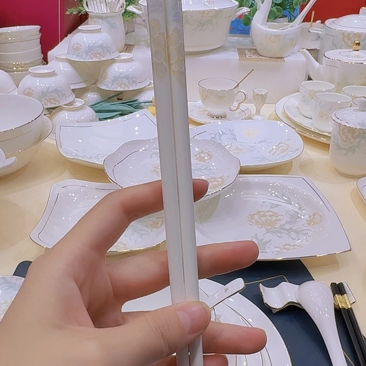 45%以上骨粉骨瓷景德镇骨瓷筷子10双