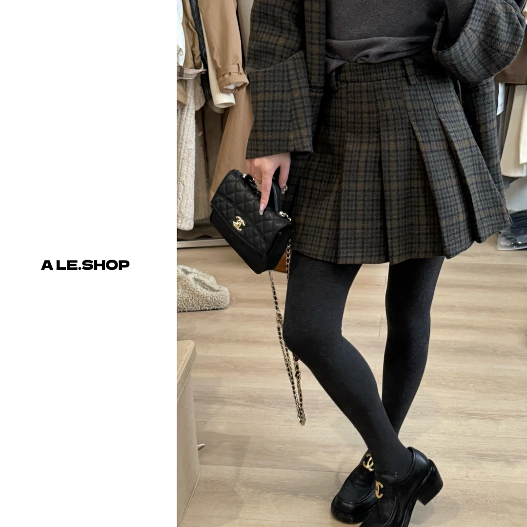 【阿乐家】大码微胖”圣约翰学院“英伦风复古雅痞调调格纹半裙