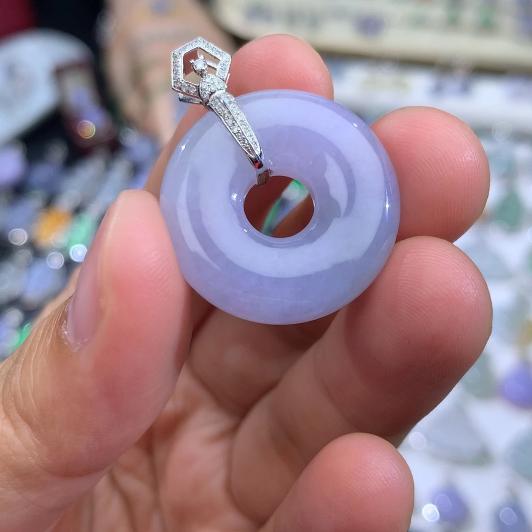 翡翠18K金镶嵌吊坠(不含链)签收后48小时鉴赏期