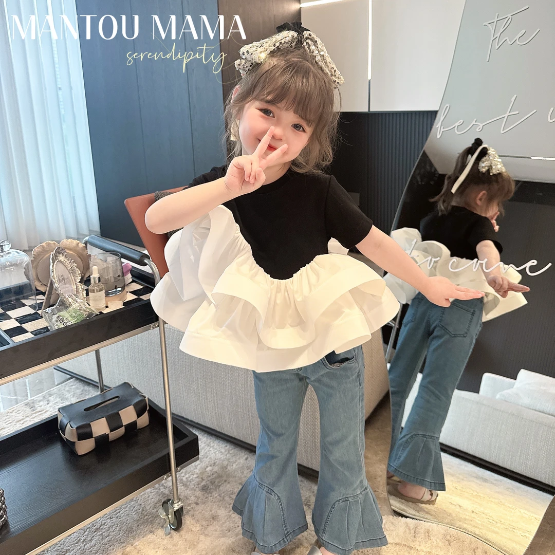 【馒头家】【现货】设计感立体造型短袖T恤女童夏季洋气少女上衣