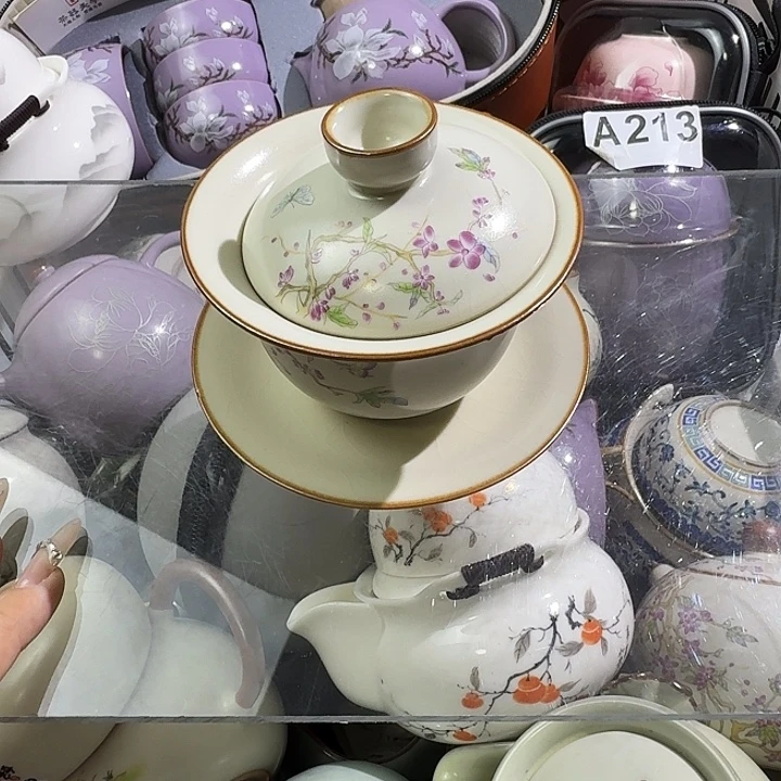颜瓷茶器闪购链接紫藤盖碗