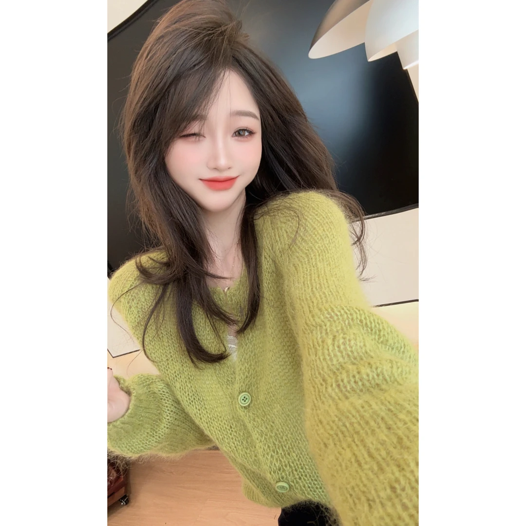 【陈陈私服】洋气慵懒温柔减龄显白毛衣宽松长袖针织开衫25030304
