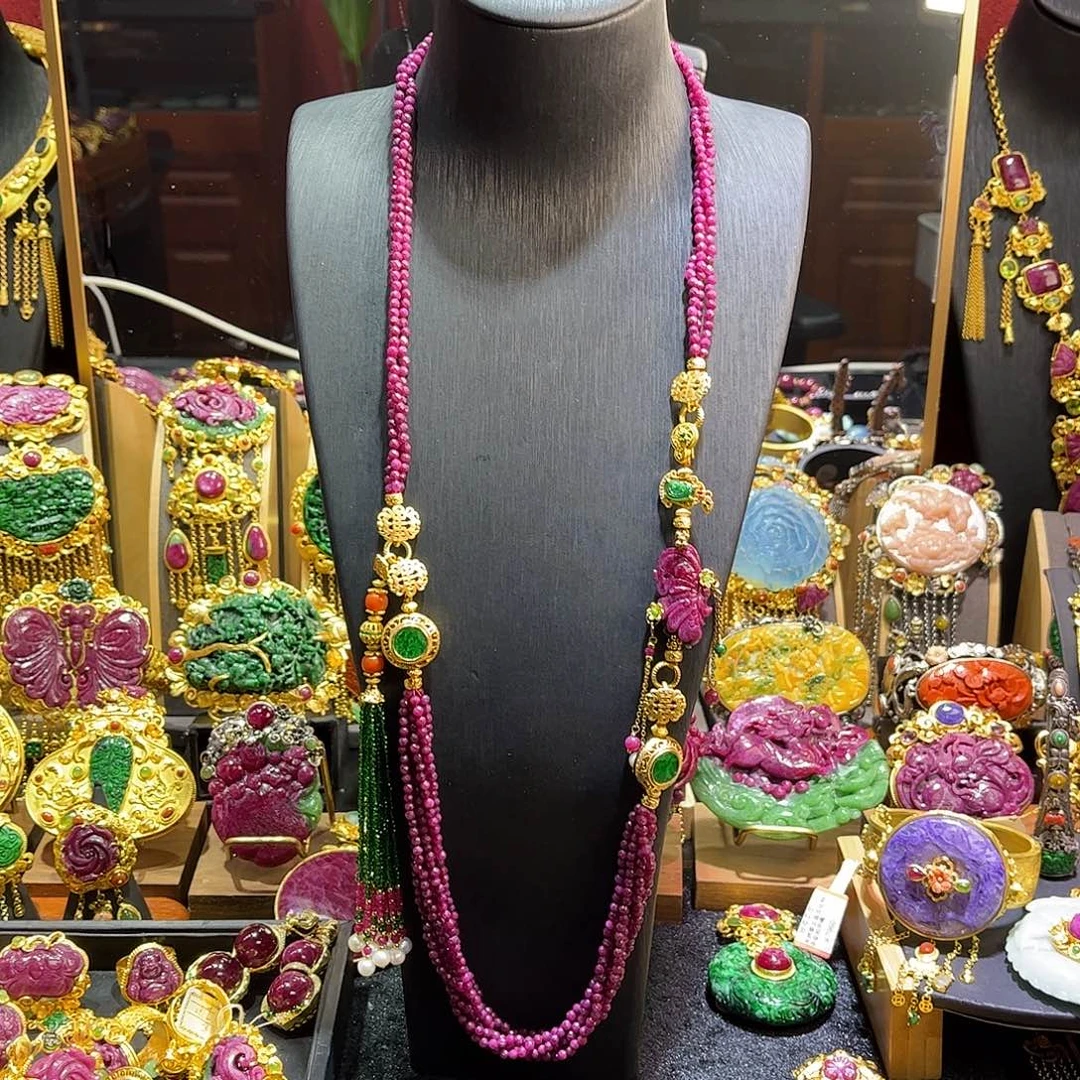 项链未镶嵌红宝石多宝毛衣链项链