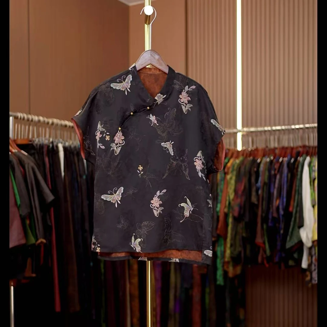 佳人-新中式国风蝴蝶休闲上衣0322