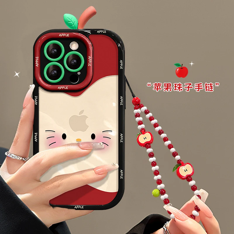 防摔苹果核公仔手链适用iphone16promax手机壳15可爱猫咪14小众13