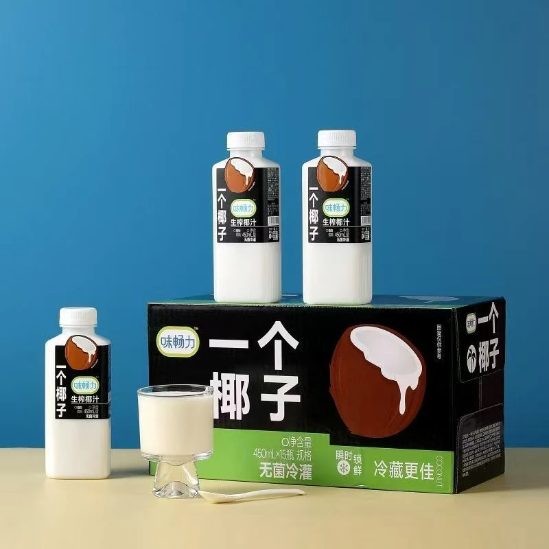 味畅力一个椰子450ml*15瓶/箱果肉生榨椰子植物蛋白饮料营养美味