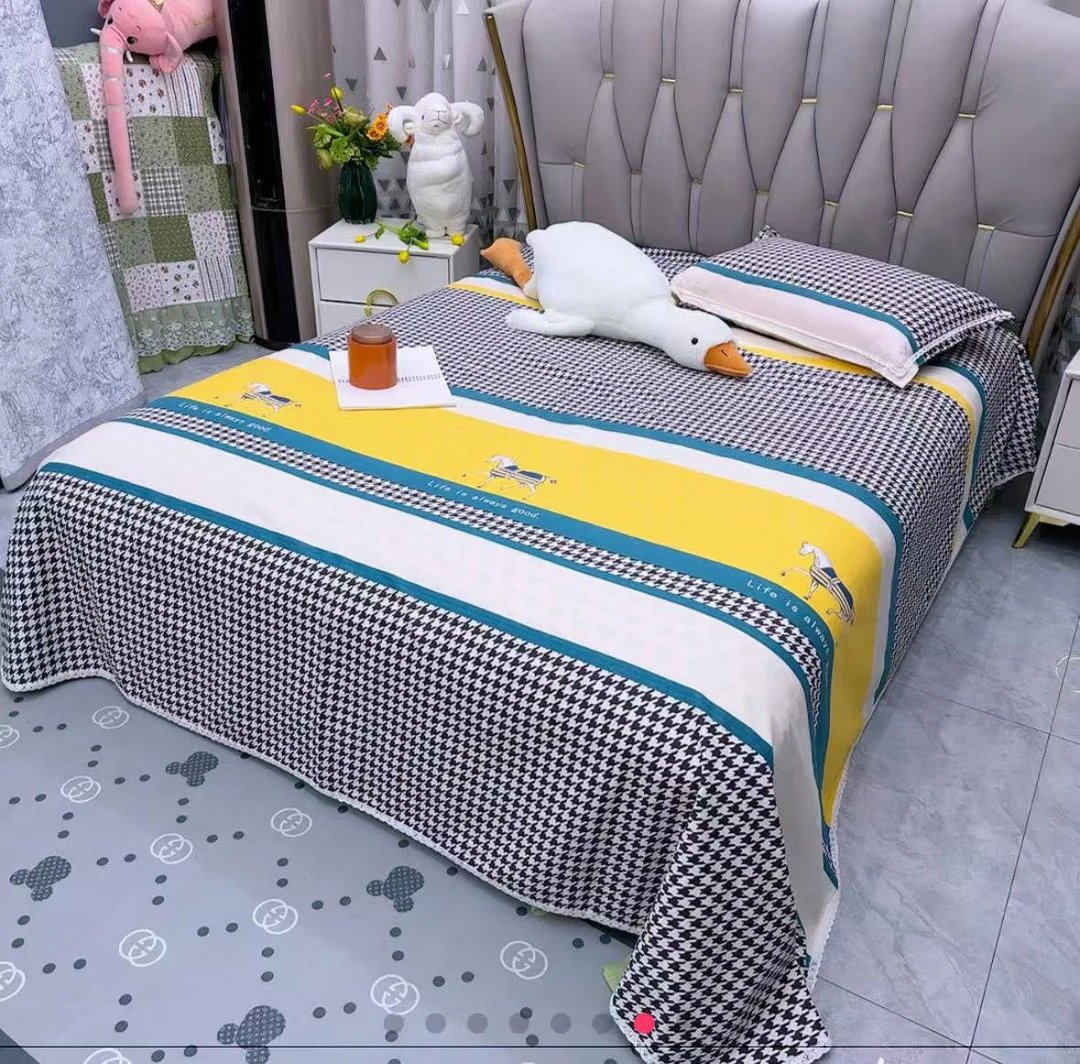 纯棉麻双人床单，