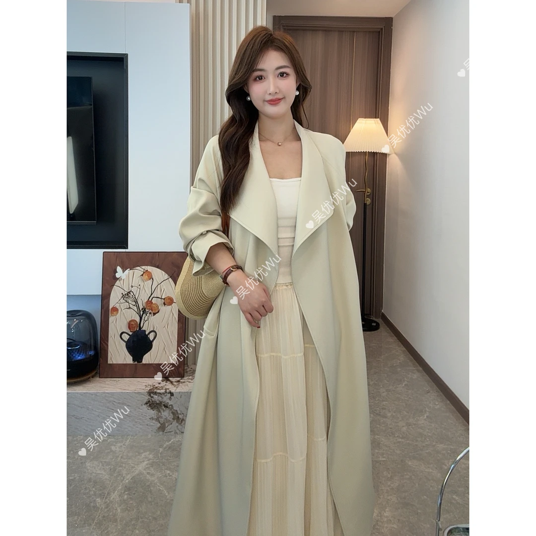 慵懒风宽松风衣外套女2025春秋季新款休闲中长款气质时尚百搭大衣