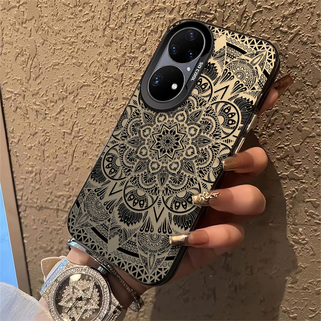 适用于【华为】P50Pro新款满屏时尚花纹高级感潮流防摔手机壳