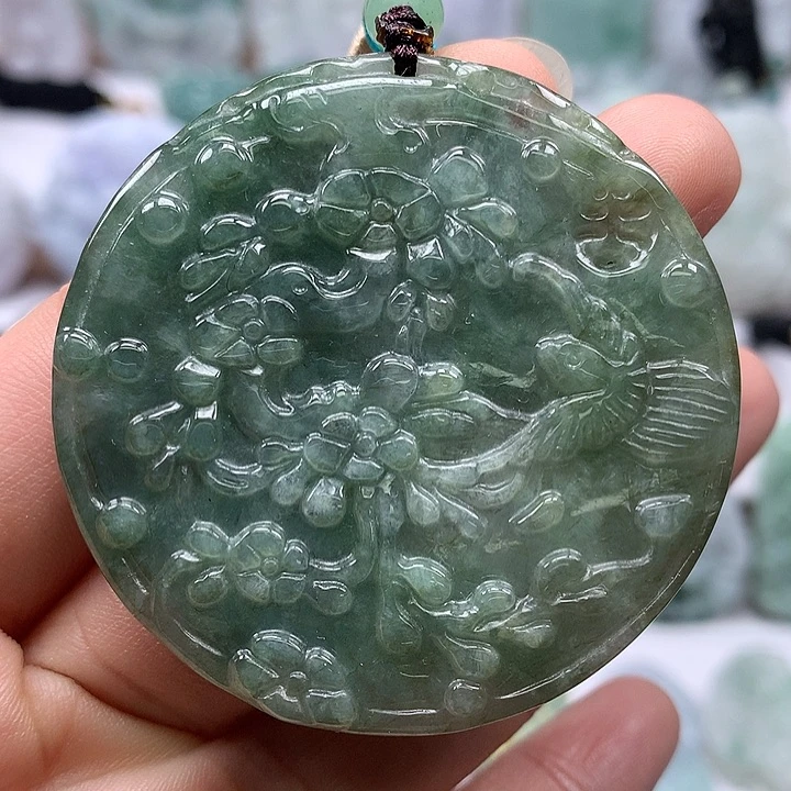 翡翠未镶嵌颈饰鸟语花香喜上眉梢福利