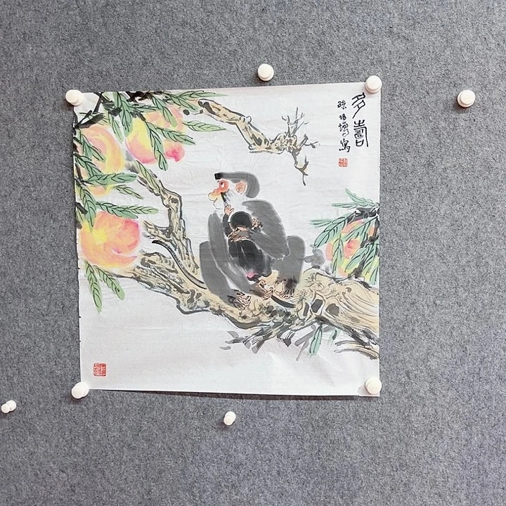 国画多寿作品绘画作品